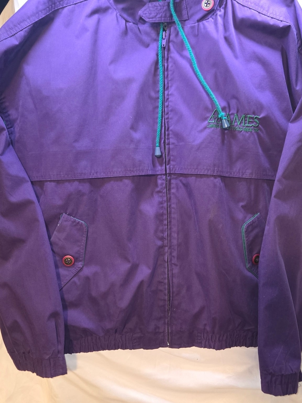 Charles River Apparel Purple Rain Jacket with Teal Accents - Picture 1 of 6